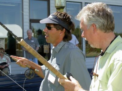 fly casting demo of Günter Feuerstein and Charles Jardine in Idaho Falls(USA)
