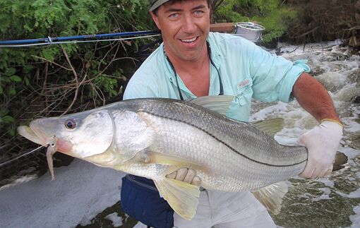 Günter Feuerstein with a good snook caught on fly