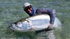 Günter Feuerstein mit kapitalem Atlantischen Tarpon gefangen mit der Fliege.