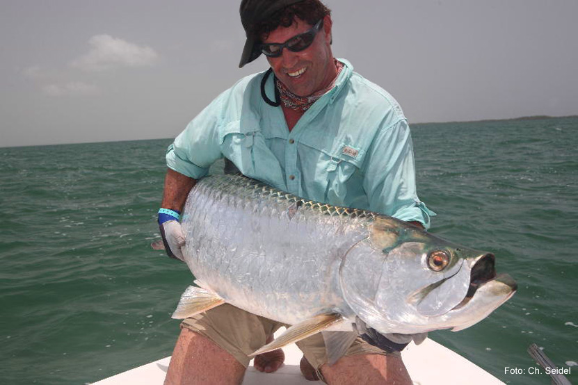 Giant tarpon on fly Günter Feuerstein